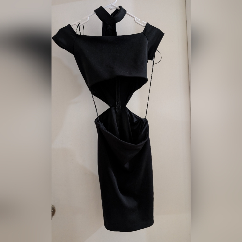 Express Black Cut-Out Dress With Choker Size 2